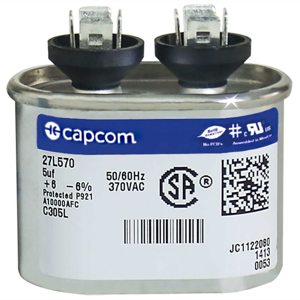 CAP RUN 5uF 370V OVL 1.25" X 2.16" X 1.56"