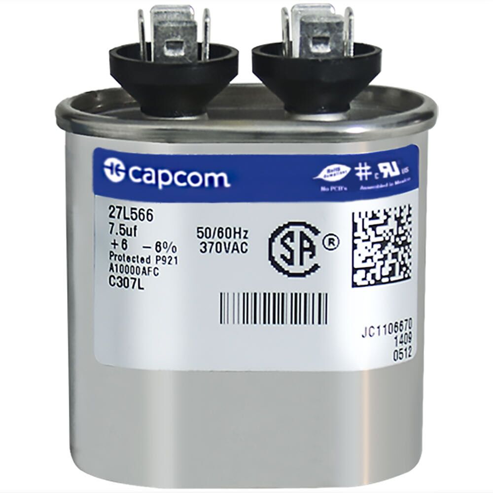 CAP RUN 7.5uF 370V OVL 1.25" X 2.16" X 2.12"