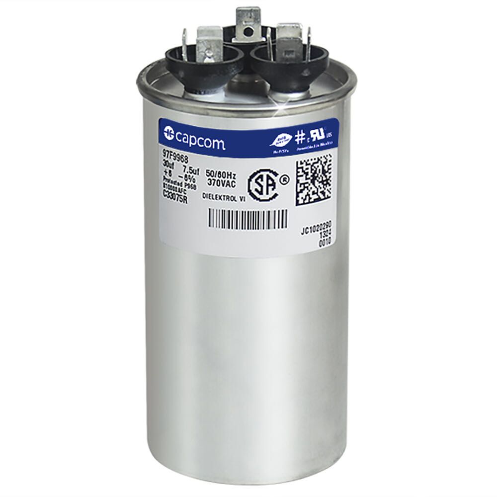CAP RUN 30+7.5uF 370V RND 2" X 3.88"
