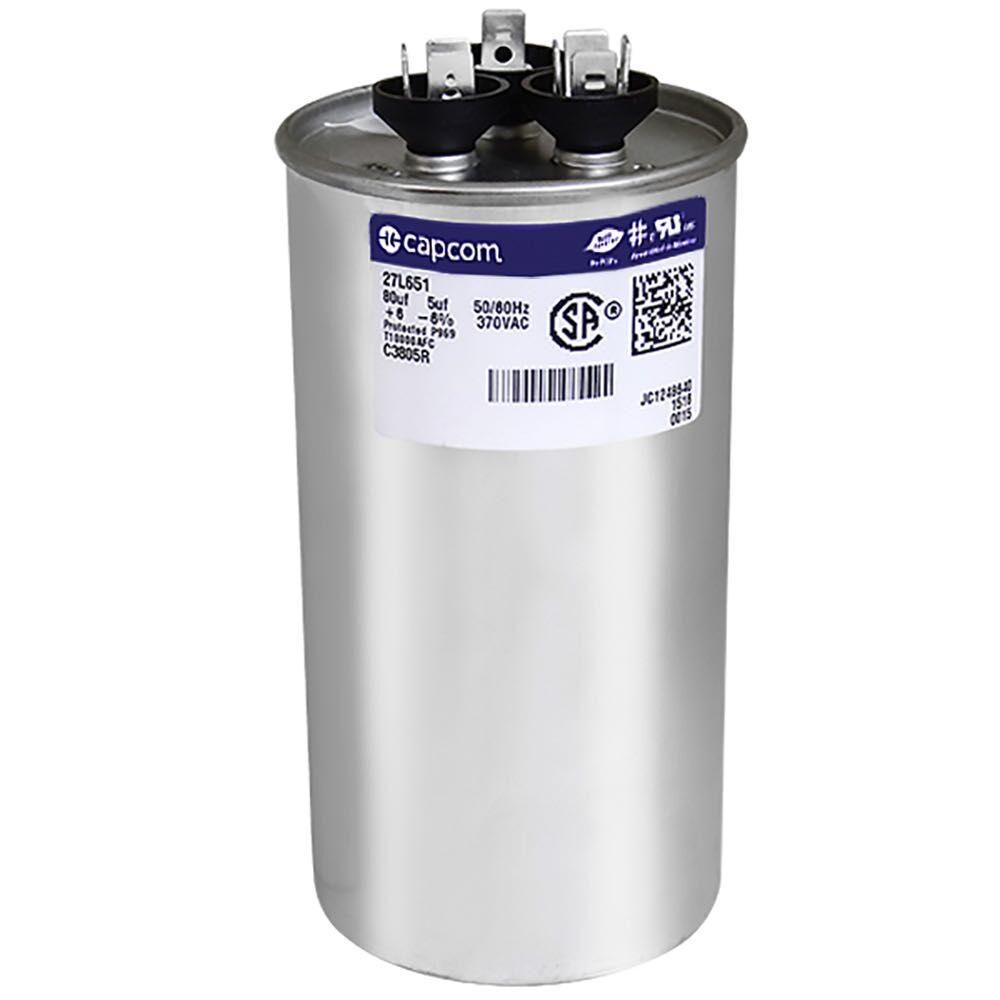 CAP RUN 80+5uF 370V RND 2.5" X 4.75"