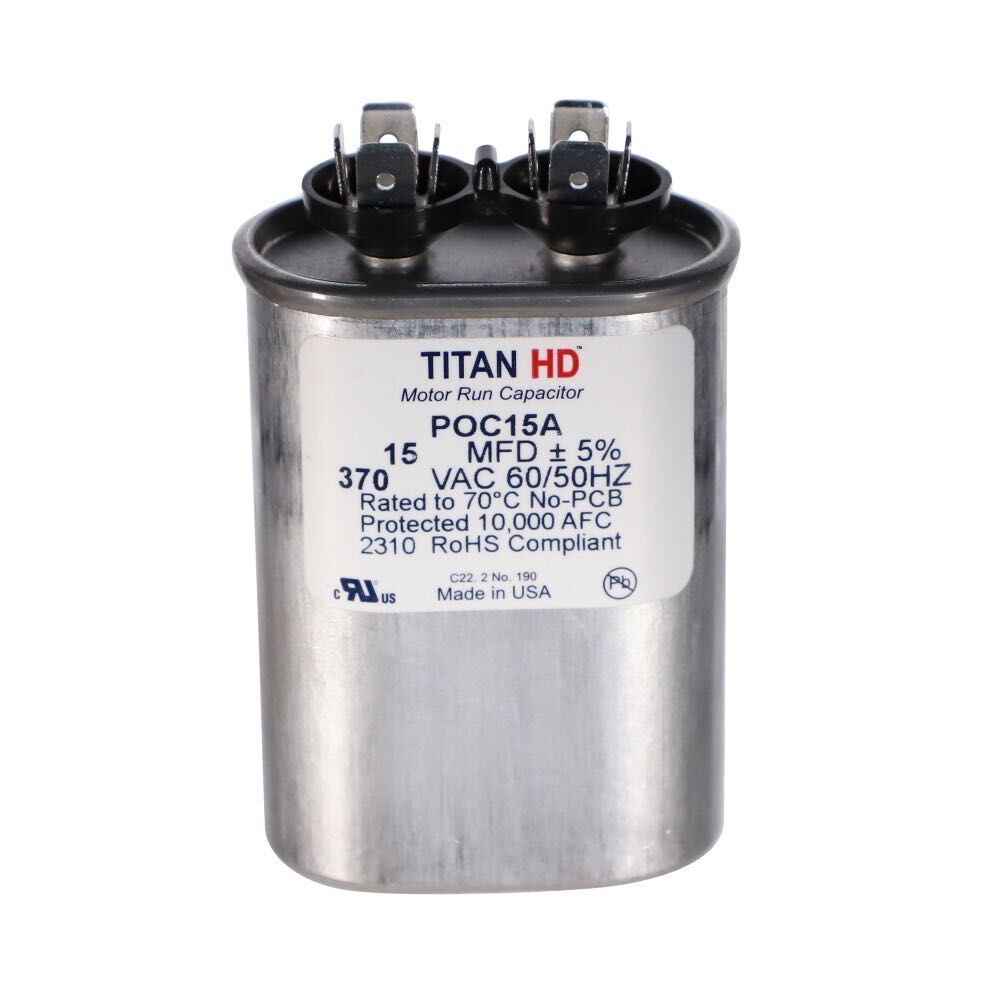 CAP RUN 15uF 370V OVL 2" X 1.25" X 2.19"