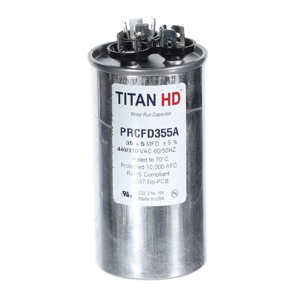 CAP RUN 35+3uF 440V RND 2" X 2.88" TRCFD353A (TITAN)
