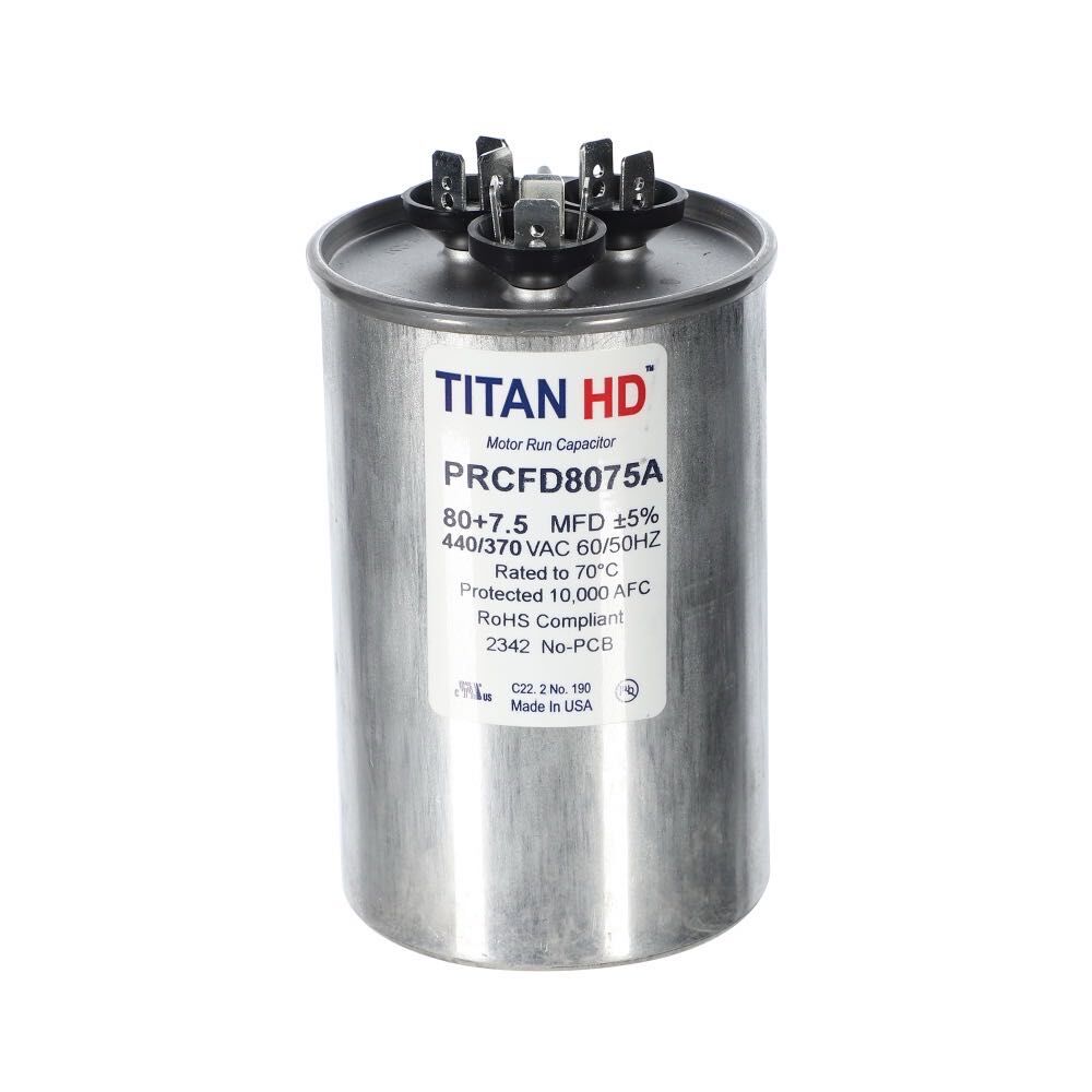 CAP RUN 80+7.5uF 440V RND 2.5" X 3.91" (TAN)